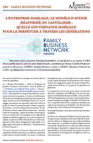L'entreprise familiale, le modèle d'avenir (réaffirmé) du capitalisme familial