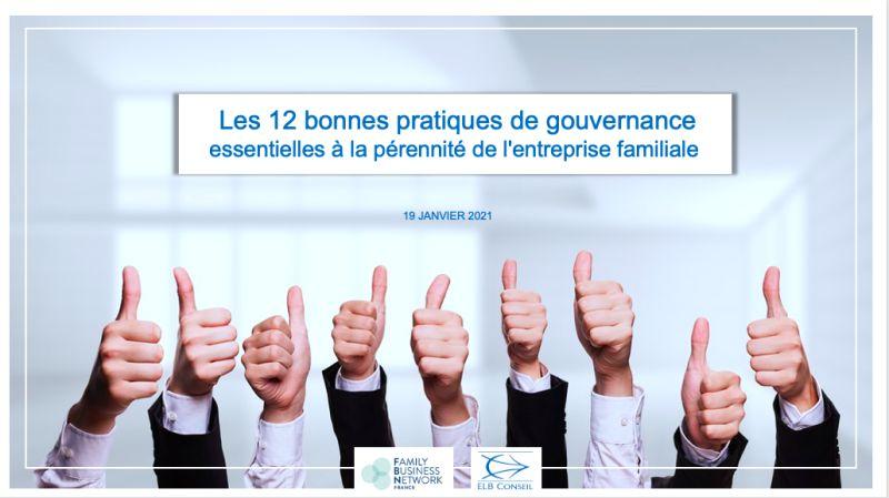 Plénière « Les 12 bonnes pratiques de gouvernance »